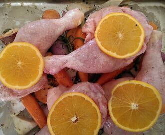 Kyllinglår med rotgrønnsaker og appelsin
