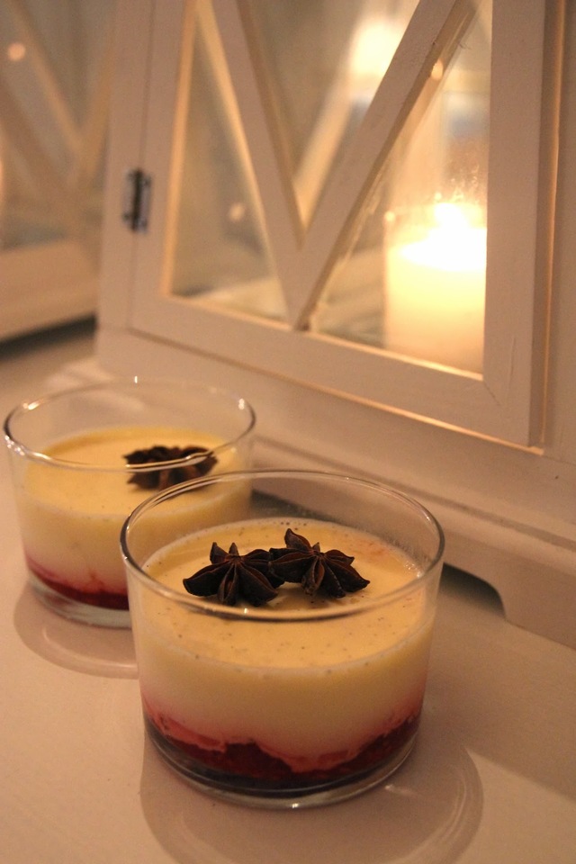 Julepannacotta med bringebær