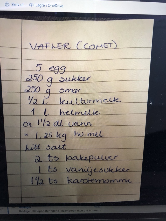 Vafler - Comet/Margunn