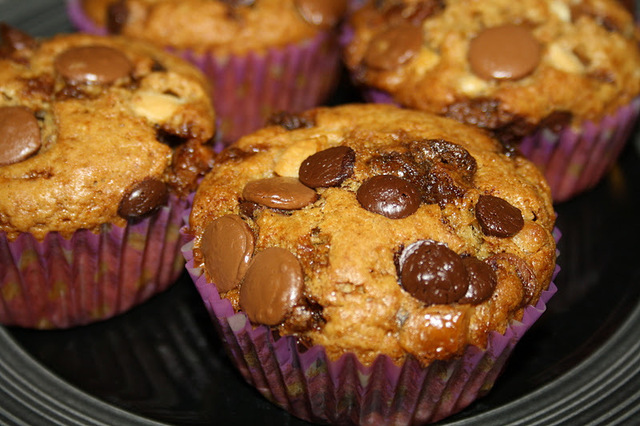 Trippel sjokolade muffins