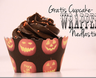 Gratis nedlasting ♥ – Gresskar CupcakeWrapper til Halloween