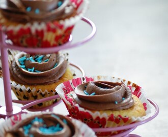 Vanilje cup cake med sjokolade krem,barnebursdag.