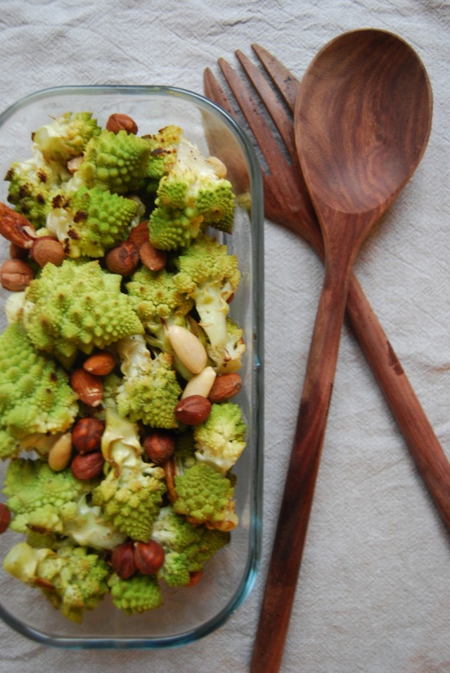 November favorite: Roasted Romanesco with Salted Nuts...
