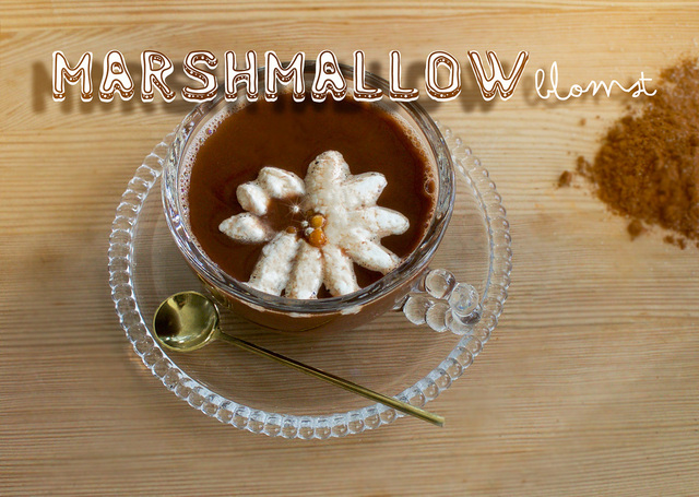 Marshmallowblomst i kakaoen – superfint!