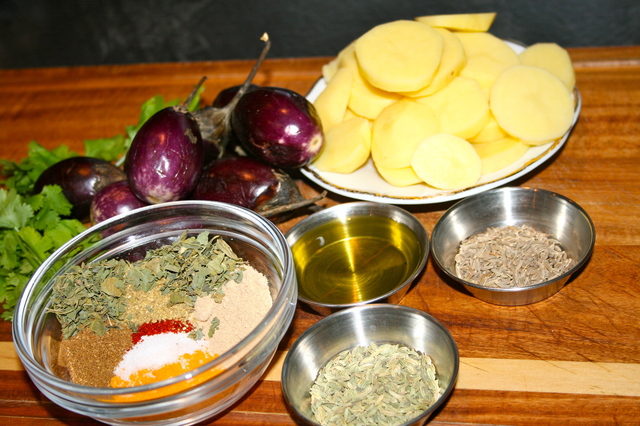 Vegetar oppskrift : aubergin med poteter