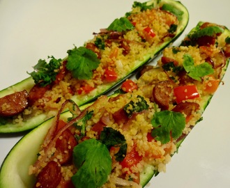 Stekt squash med chorizo ​​og couscous