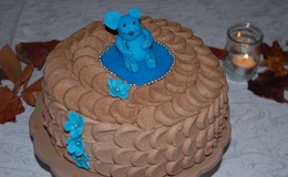 Sjokoladekake med blåbærmousse