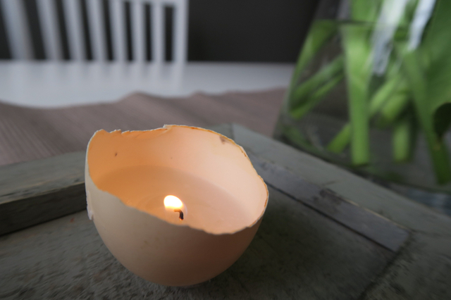 DIY lys i eggeskall