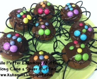 Lille Petter Edderkopp Muffins / Along Came a Spider Cupcakes