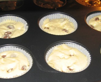 Muffins med sjokoladeknapper