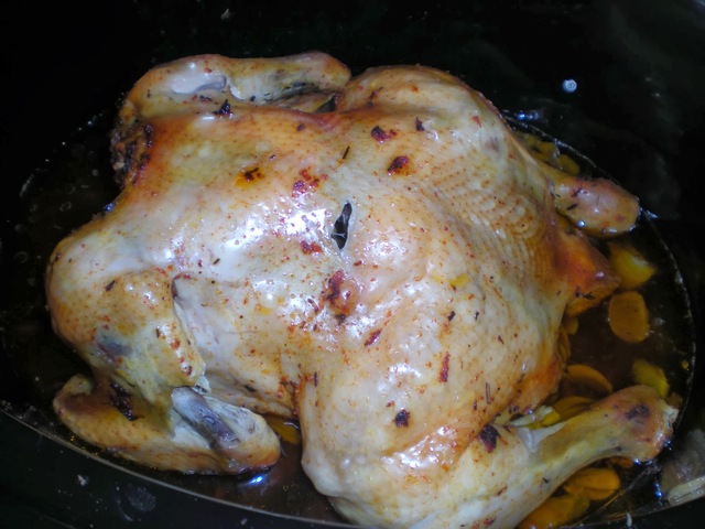 Helstekt kylling i slow cooker