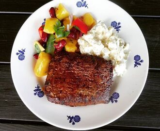 Jalapeno-marinert ytrefilet, potetsalat og mango & bønnesalat fra Annis ♫