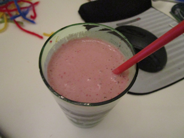 Sjokolade og jordbær smoothie