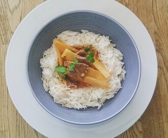 «Fantastisk god å spicy Red curry beef»