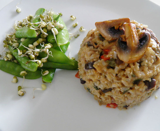 MISO RISOTTO med aubergine & sjampinjong