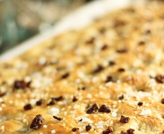 Focaccia med soltørkede tomater