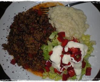 Chili con carne med raspa sjokolade - lavkarbo ♥