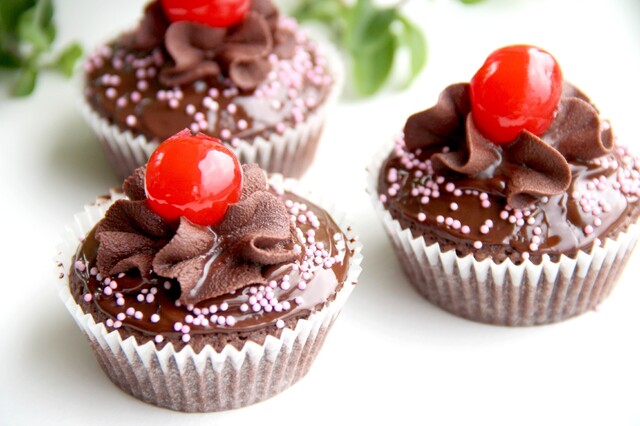 Cupcakes med sjokoladeglasur