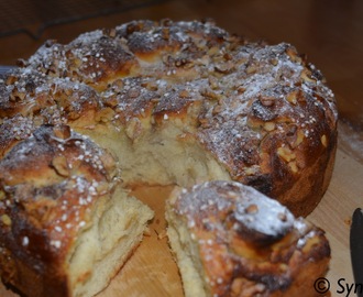 Snurrekake med banan, kanel og valnøtter