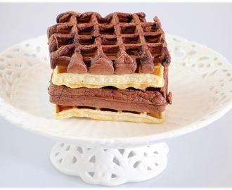 Chocolate & vanilla waffles