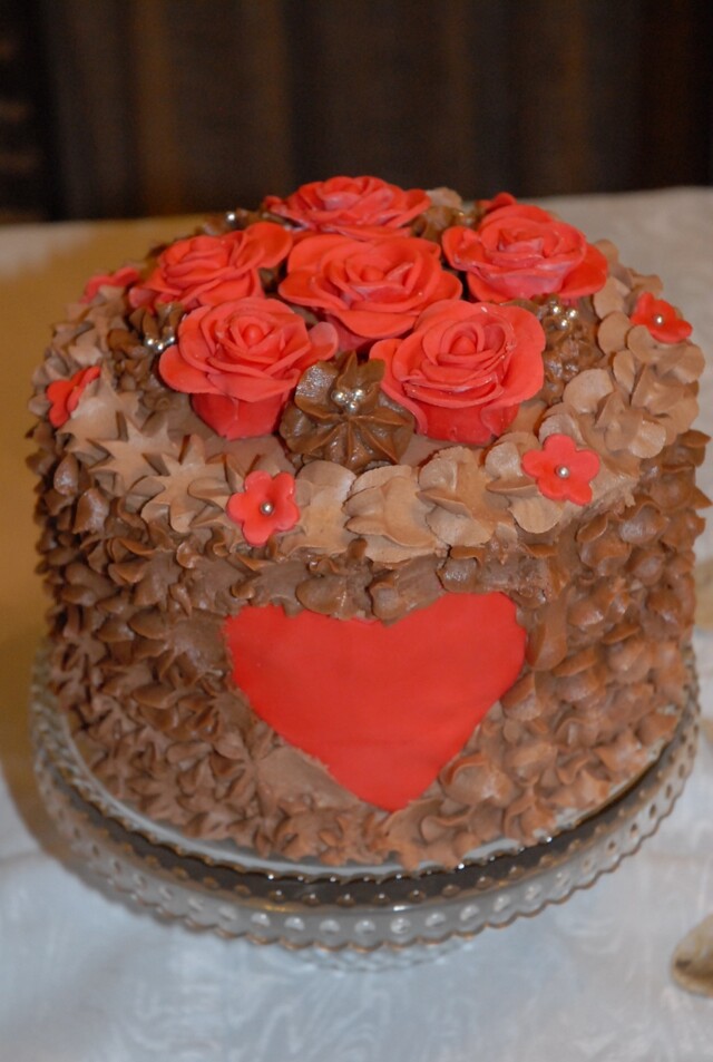 Sjokolade og rose kake