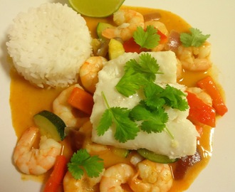 Thai skreifilet med scampi ♪♫¸♥¸♫♪