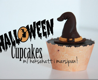 Halloween Cupcakes – med heksehatt i marsipan