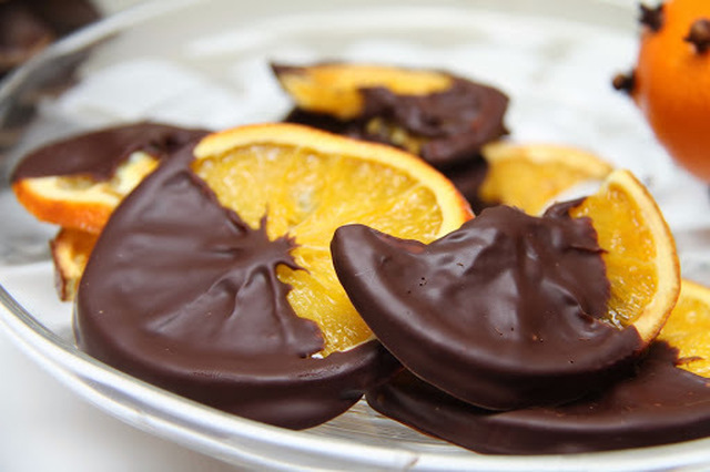 Kandiserte appelsiner med sjokolade