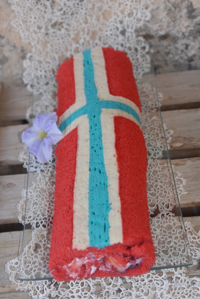 17 mai kake - Det norske flagget rullekake
