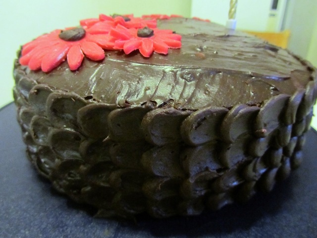 Feiret Linneas 1 års bursdag med sjokoladekake