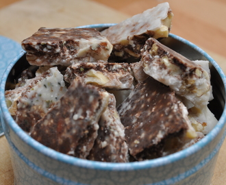 Kokos og carob-biter (Coconut Carob Swirl Bark)