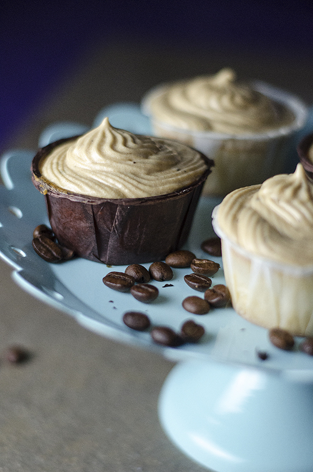 Vaniljemuffins med kaffeglasur