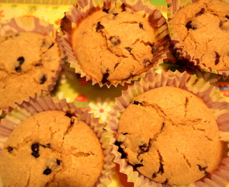 Muffins med blåbær, eple og kanel :)