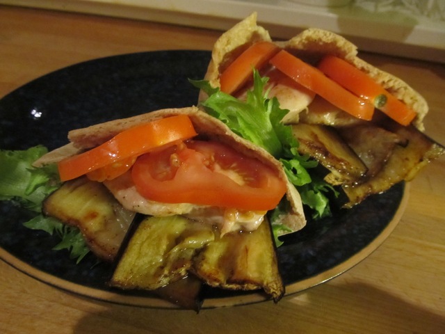 Club sandwich  med aubergin