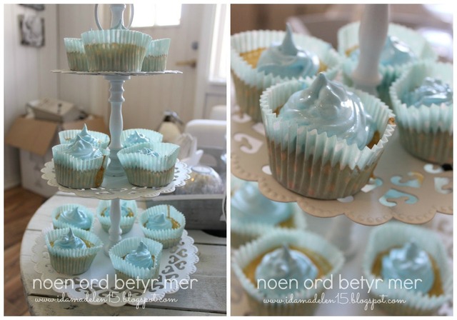 Oppskrift Cupcakes blå frosting