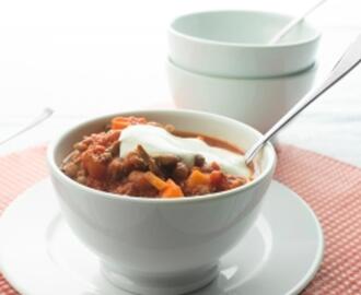 Chili con carne med karbonadedeig