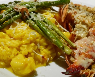 SCAMPI RISOTTO M/OVNSTEKT HUMMER & HVITLØKS ASPARGIS