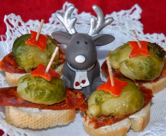 Juletapas; Bocaditos de coles de bruselas y chorizo