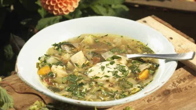 Vegetarisk suppe med øl