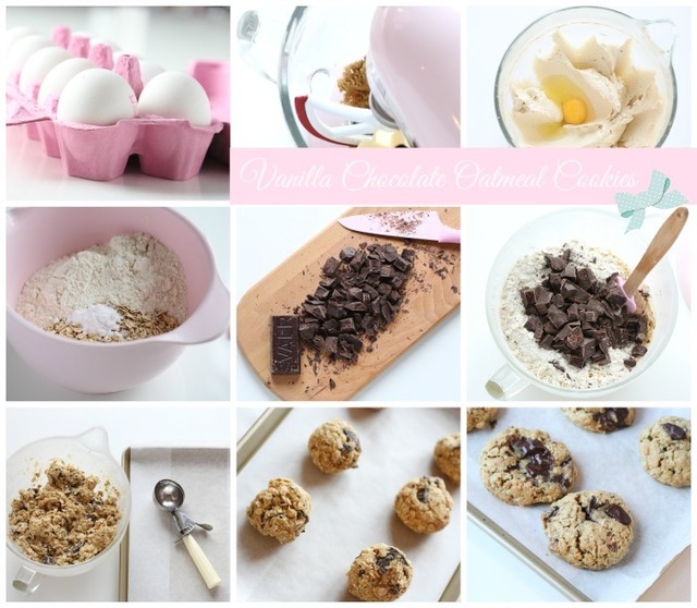 Vanilla Chocolate Oatmeal Cookies