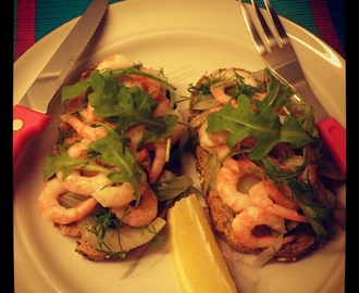 Reke bruschetta med sitron & -fennikelsalat ღ☺☼