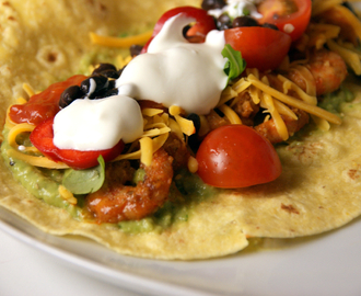 TACO MED SCAMPI OG HJEMMELAGET GUACAMOLE