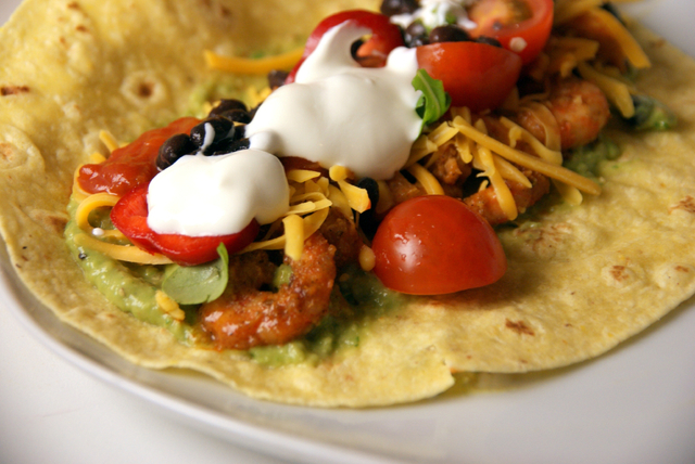 TACO MED SCAMPI OG HJEMMELAGET GUACAMOLE