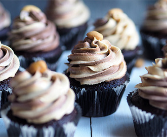 Cupcakes med nugatti og peanøttfrosting