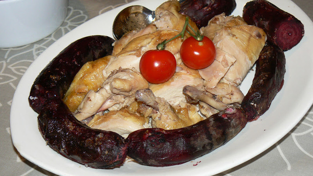 Kylling med saltbakte rødbeter og kantareller