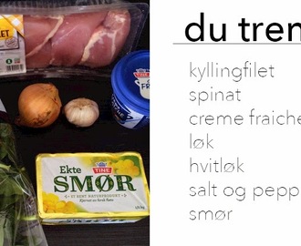 Sunn og smakfull kyllingrett med spinatkrem og ris