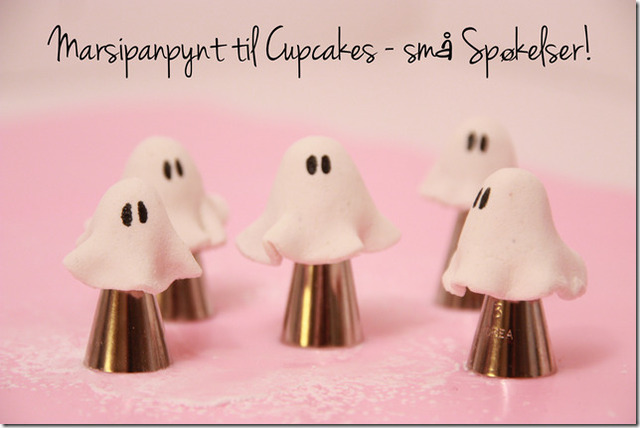 Halloween - Hvordan lage MarsipanSpøkelser til Cupcakes