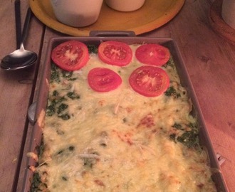 Lasagne med laks og spinat