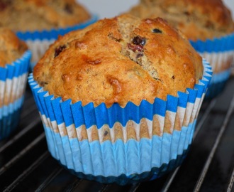 Cranberry muffins med fullkornsmusli