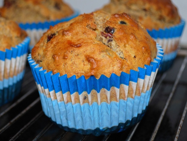 Cranberry muffins med fullkornsmusli